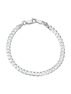 Charming Girl Sterling Silver 5.5" Curb Chain Bracelet