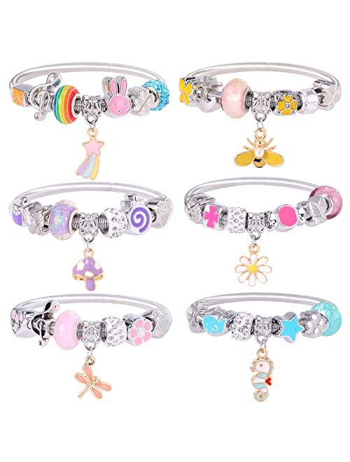 PinkSheep Bracelets for Kids, 6PC, Little Girl Friendship Bracelets Charm Bracelet, Party Favor Dress Up