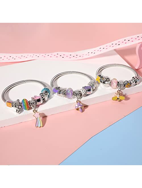 PinkSheep Bracelets for Kids, 6PC, Little Girl Friendship Bracelets Charm Bracelet, Party Favor Dress Up