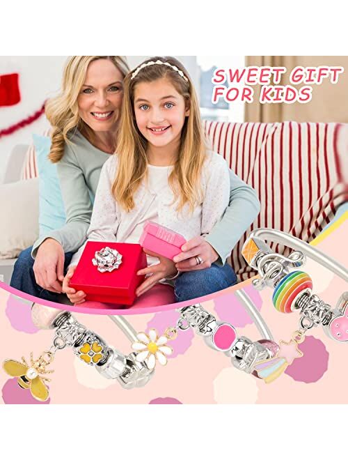 PinkSheep Bracelets for Kids, 6PC, Little Girl Friendship Bracelets Charm Bracelet, Party Favor Dress Up