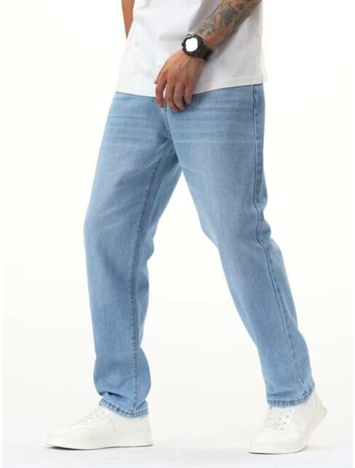 Shein Men Slant Pocket Straight Leg Jeans