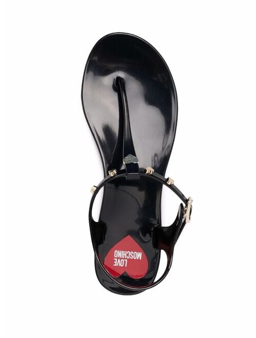 Love Moschino thong strap shiny sandals