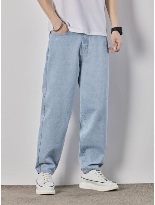 Buy Shein Men Slant Pocket Wide Leg Jeans online | Topofstyle