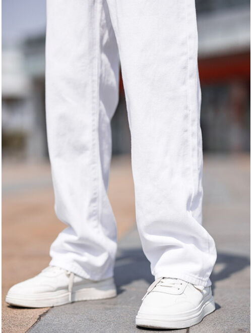 Shein Men Solid Straight Leg Jeans