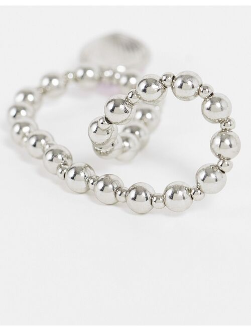 ASOS DESIGN stretch bracelet with alien in silver tone