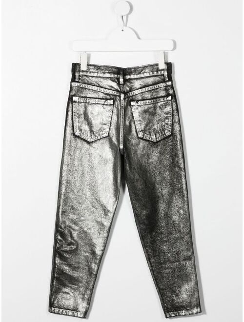 Diesel Kids TEEN coated straight-leg jeans