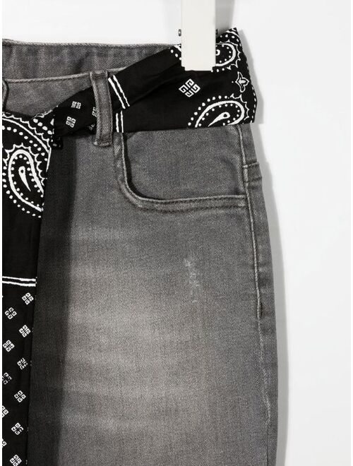 Givenchy Kids tie-waist stonewashed denim jeans