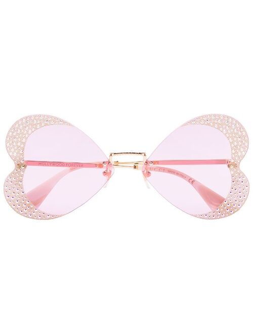Gucci Eyewear crystal-embellished heart-shape sunglasses