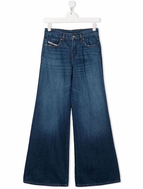 Diesel Kids TEEN high-waisted wide-leg jeans
