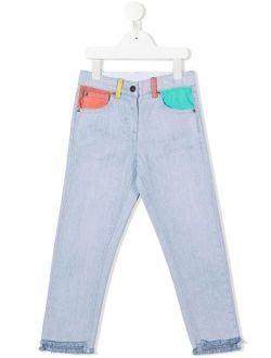 Kids colour-block skinny jeans