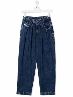 Kids TEEN stud-embellished jeans