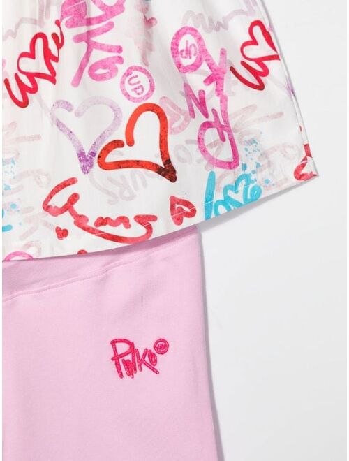 Pinko Kids logo-print two-piece set