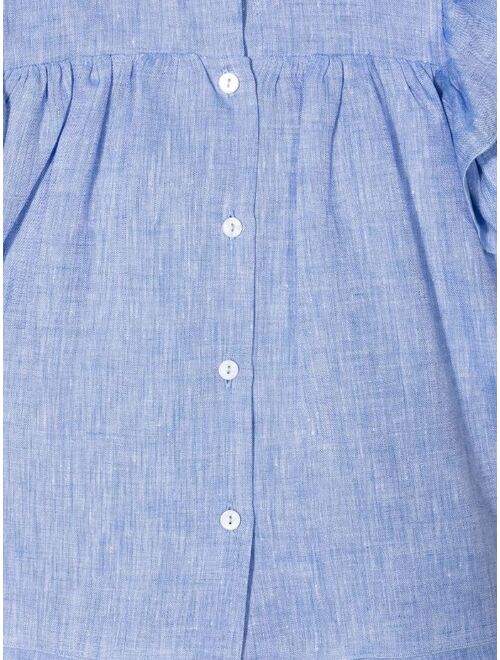 Little Bear bow-applique linen trouser set