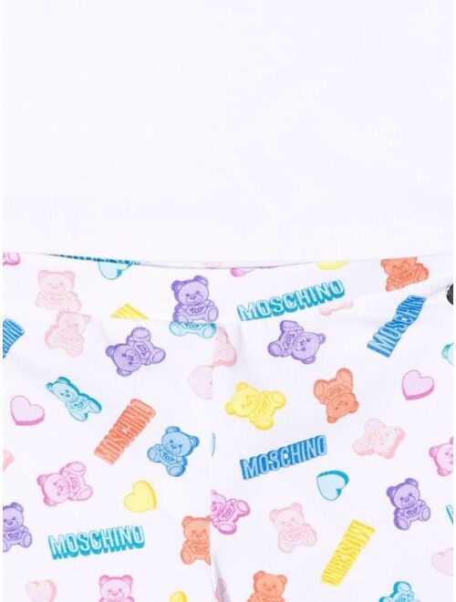 Moschino Kids logo-print cotton trouser set