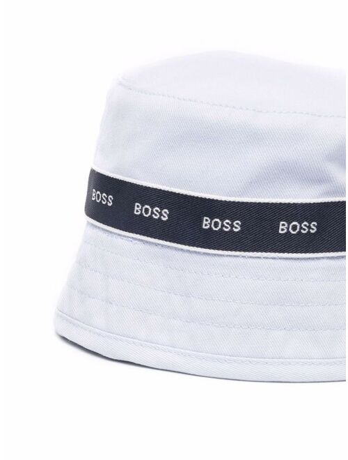 BOSS Kidswear logo print stripe bucket hat