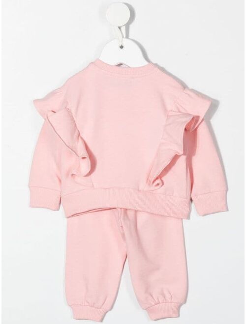 Moschino Kids ruffled teddy-bow tracksuit