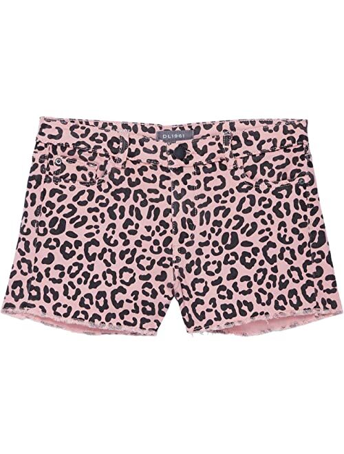 DL1961 Kids Lucy Cutoffs Shorts in Pink Leopard (Big Kids)