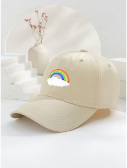 Men Cloud Rainbow Print Baseball Cap