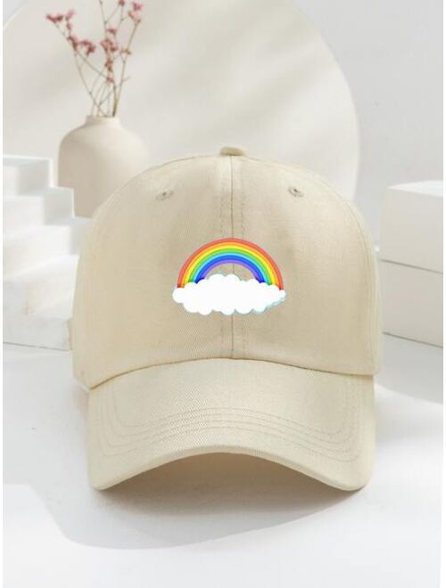 Shein Men Cloud Rainbow Print Baseball Cap