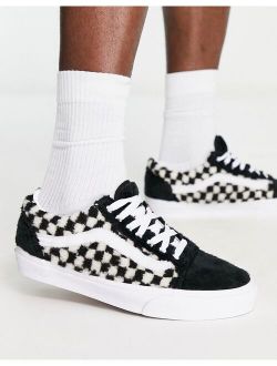 Old Skool Sherpa sneakers in black/checkerboard