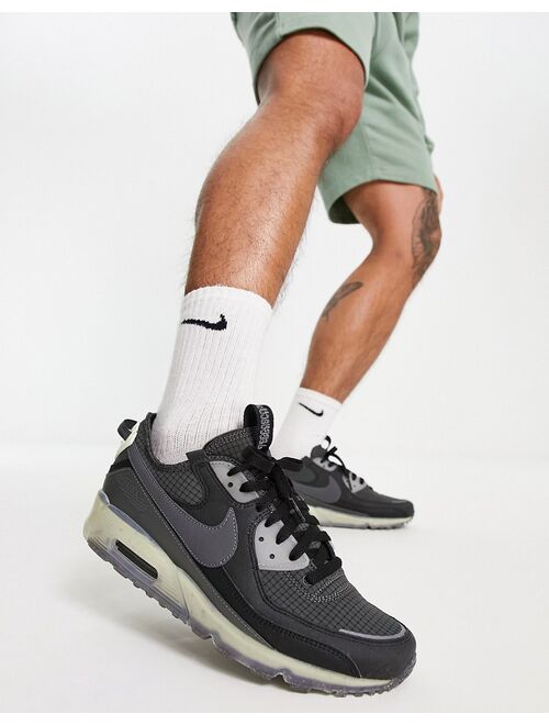 Nike Air Max Terrascape 90 sneakers in black/dark gray