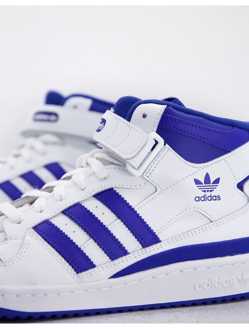 adidas Originals Forum Mid sneakers in white and blue