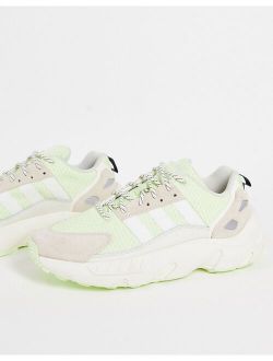 ZX 22 Boost sneakers in green and off white