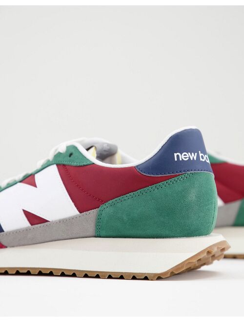 New Balance 237 sneakers in red and green