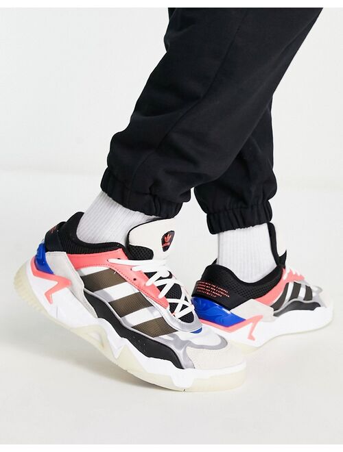 adidas Originals Niteball II sneakers in white and pink
