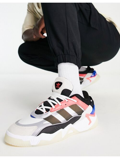 adidas Originals Niteball II sneakers in white and pink