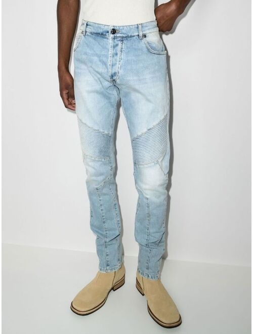 Balmain ribbed skinny-cut jeans