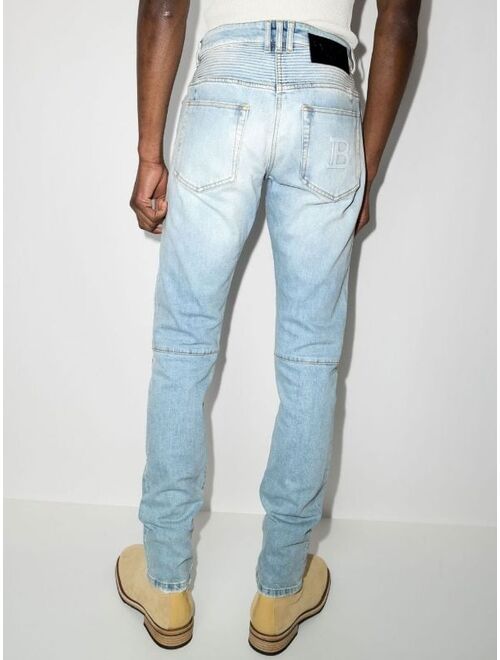 Balmain ribbed skinny-cut jeans