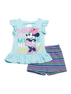 Minnie Mouse Baby Girls Graphic T-Shirt and Shorts Infant to Big Kid