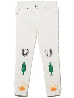 Kids embroidered slim-fit jeans