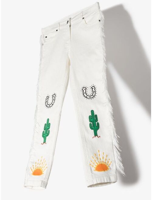 Stella McCartney Kids embroidered slim-fit jeans