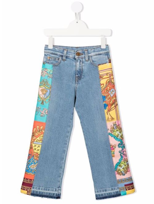 Versace Kids mid-rise flared jeans