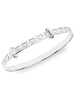 Rhona Sutton LITTLE STAR Children's Hearts Bangle in Sterling Silver 18 Months-3 Years