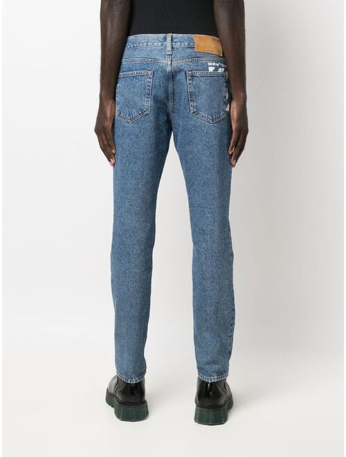 Off-White Diag-print skinny jeans