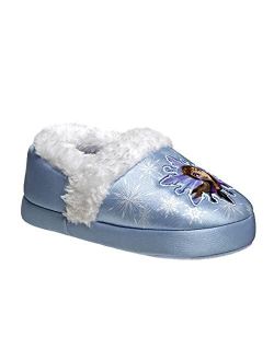 Frozen Elsa and Anna Girls Indoor Slippers | Lightweight Warm Plush Slippers