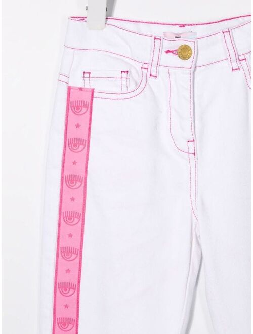 Chiara Ferragni Kids logo-tape denim jeans