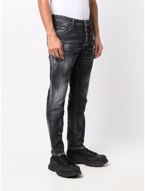 Dsquared2 mid-rise distressed straight-leg jeans