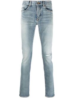 Saint Laurent distressed-detail skinny-fit jeans