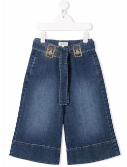 LANVIN Enfant belted wide leg jeans