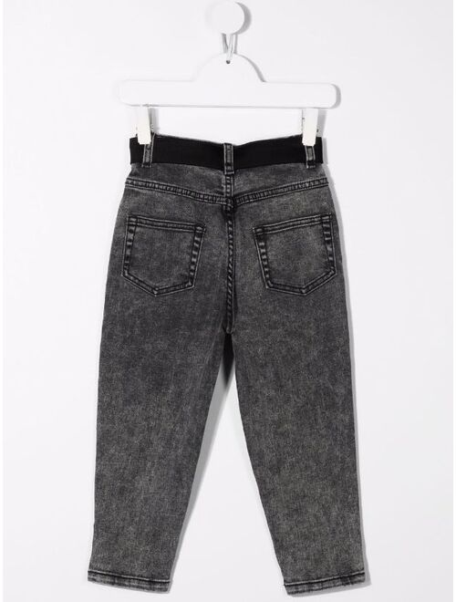 The Marc Jacobs Kids embroidered tapered jeans