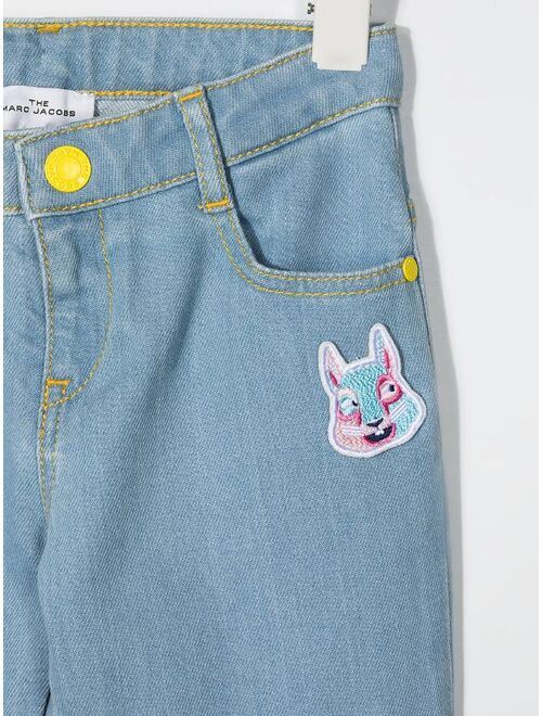 The Marc Jacobs Kids embroidered bunny skinny jeans
