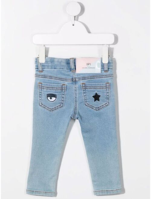 Chiara Ferragni Kids embroidered-logo jeans