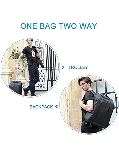 YH&GS Rolling Backpack, Waterproof Backpack with Wheels for Business College Student