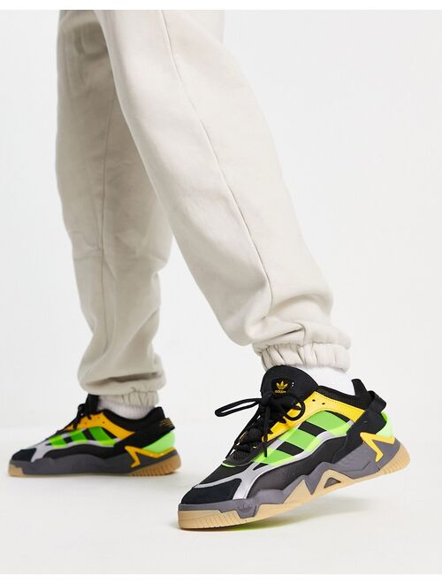 adidas Originals Niteball II sneakers in black and yellow