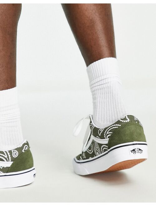 Vans Old Skool sneakers in green bandanaprint