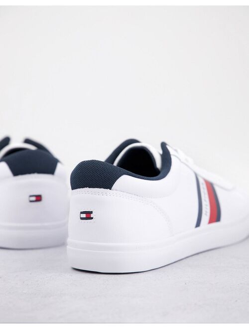 Tommy Hilfiger essential leather stripe sneakers in white